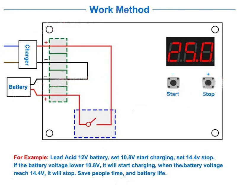 XH-M604 DC 6V-60V 리튬 배터리 충전 제어 모듈 디지털 완전 전원 차단 과충전 보호 스위치