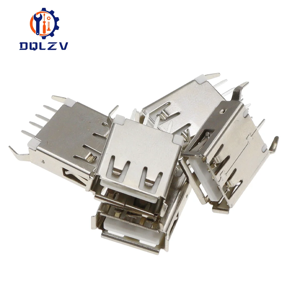 USB 2.0 인터페이스 커넥터 소켓 유형 A 암형 180도 DIP 직선 바늘 용접 와이어 PCB DIY