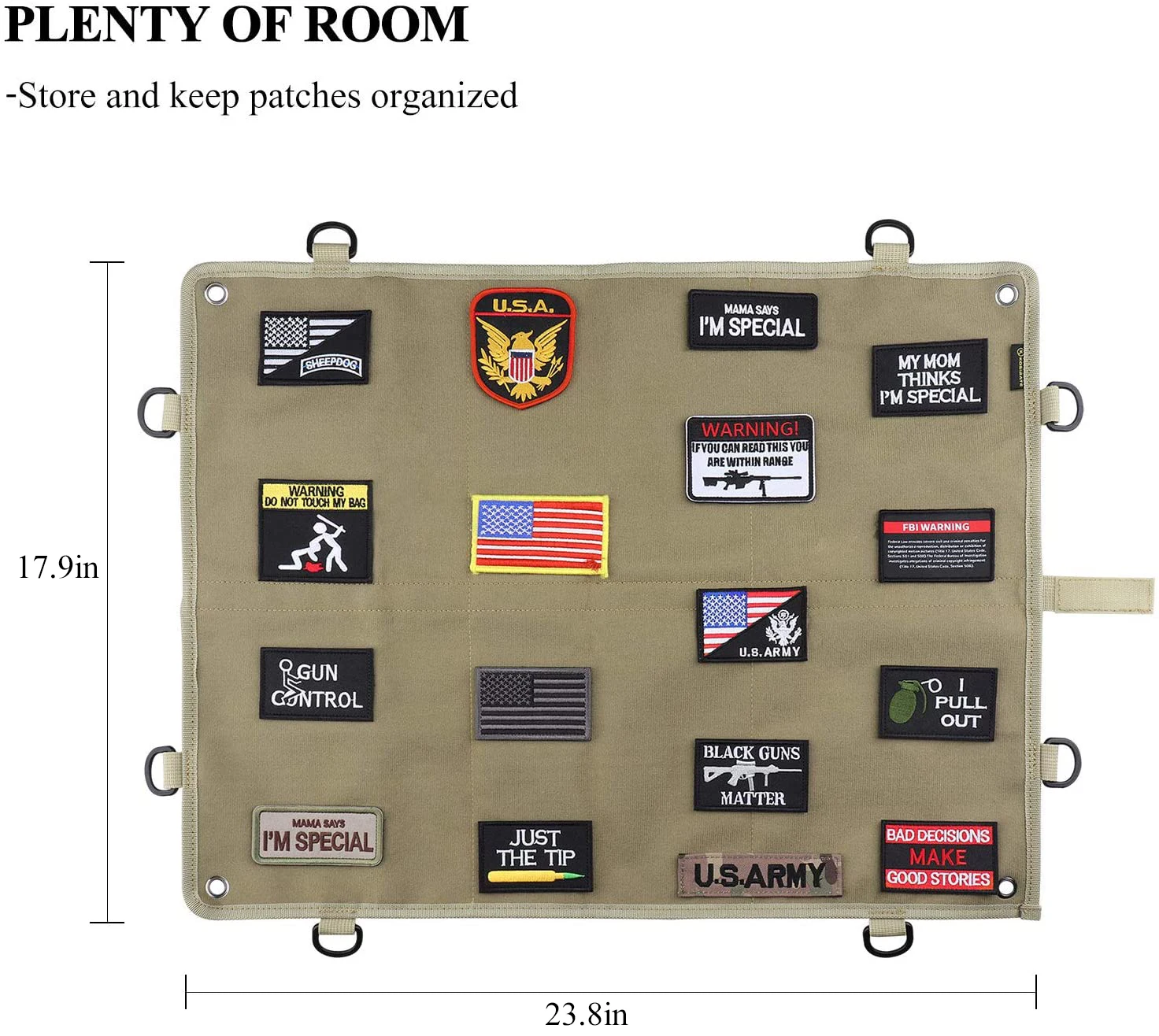 ZOHAN Patch Display Board Tactical Morale Patches Panel Large Foldable Military Morale Patch Emblems Collection Panel