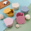 TYRY.HU 1pcs Silicone Lunch Box with Lid Round Food Crisper Bento Box Kitchen Storage Microwave Fruit Salad Fresh-Keeping 2