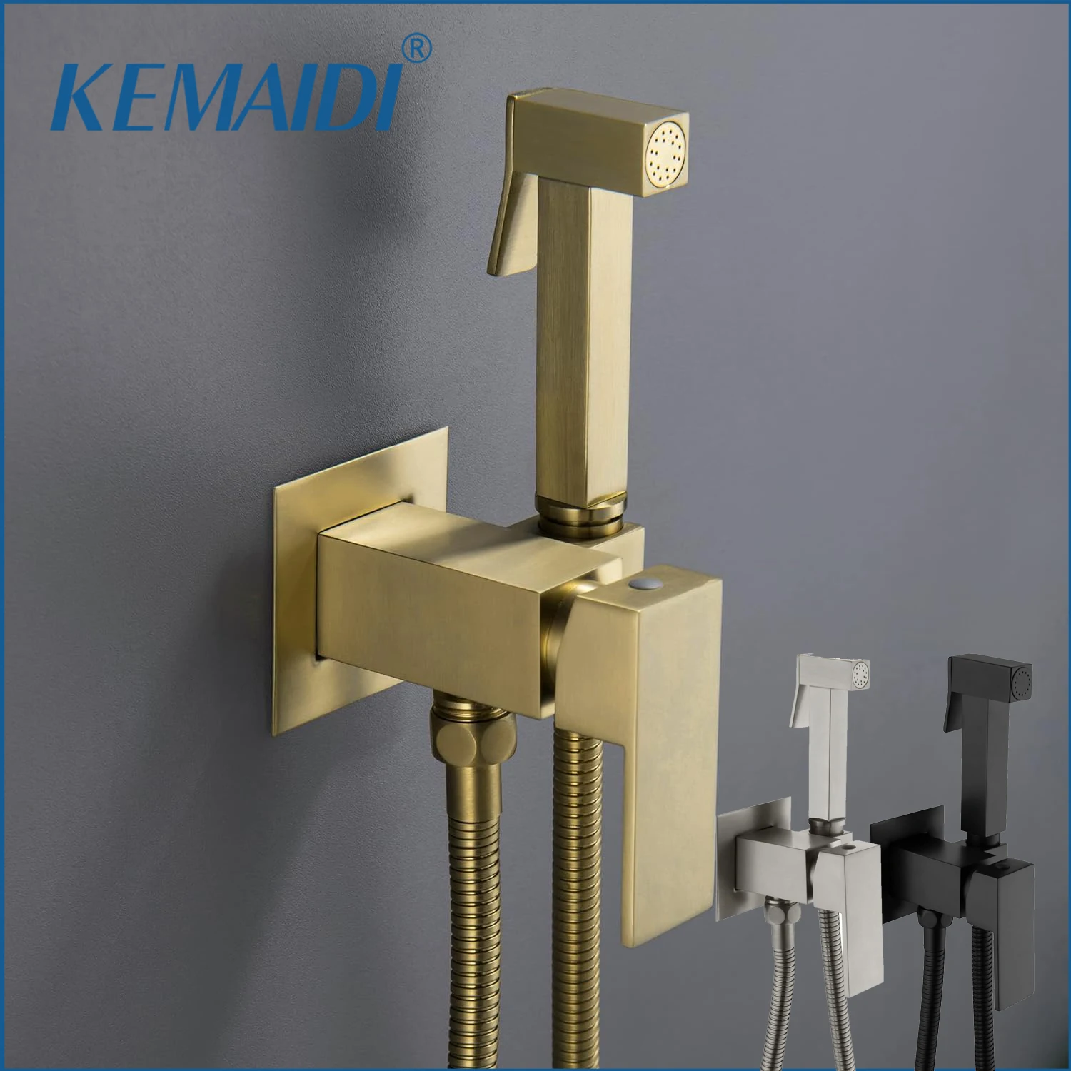 KEMAIDI Warm Water Bidet Sprayer for Toilet Hot and Cold Water Tap Mixer Stainless Steel Handheld Bidet Attachment Set