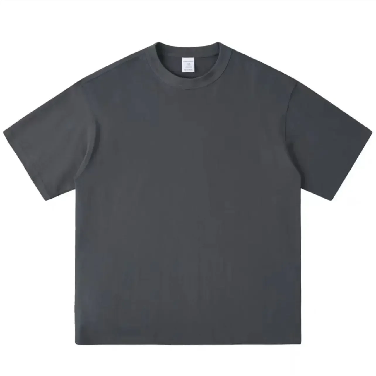 Black & White Heavy-duty 500g Pure Cotton Thickened Round Neck T-shirt