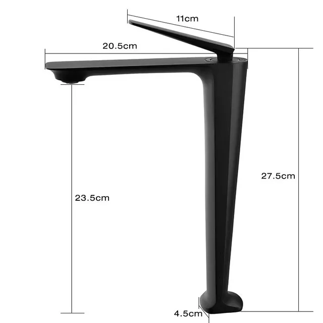 ทองคำสีกุหลาบก๊อกอ่างน้ำแปรงทองก๊อกน้ำในห้องน้ำสูง, ก๊อกน้ำอ่างล้างหน้าสีดำร้อนเย็นติดตั้งบนดาดฟ้าห้องน้ำผสมน้ำ 6