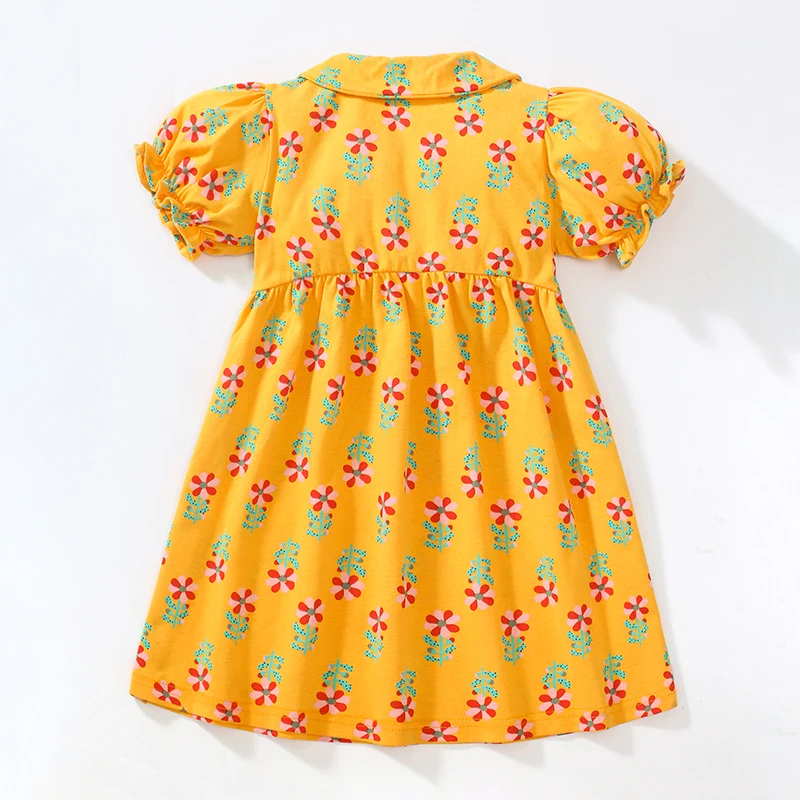 Children's Clothing Kids Clothes Baby Girls 2025 Summer Princess Cotton Flowers Puff Sleeve Birthday Holiday Dress