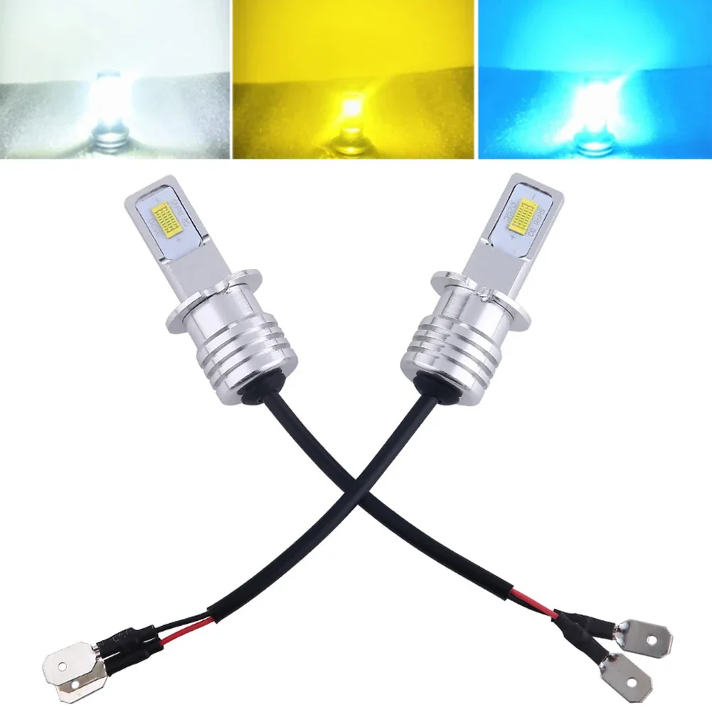 2Pcs H3 LED 헤드라이트 전구 LED H3 자동차 조명 안개등1:1 크기 복제 교체 할로겐 램프 80W 12V 24V 자동차 램프