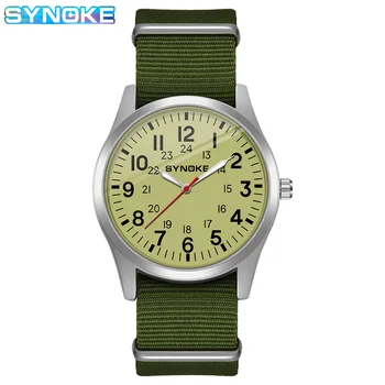 SYNOKE Men Quartz Watch Fashion Simple Business Nylon Quartz Watch For Men Watch Student Wristwatch Sports Non Mechanical