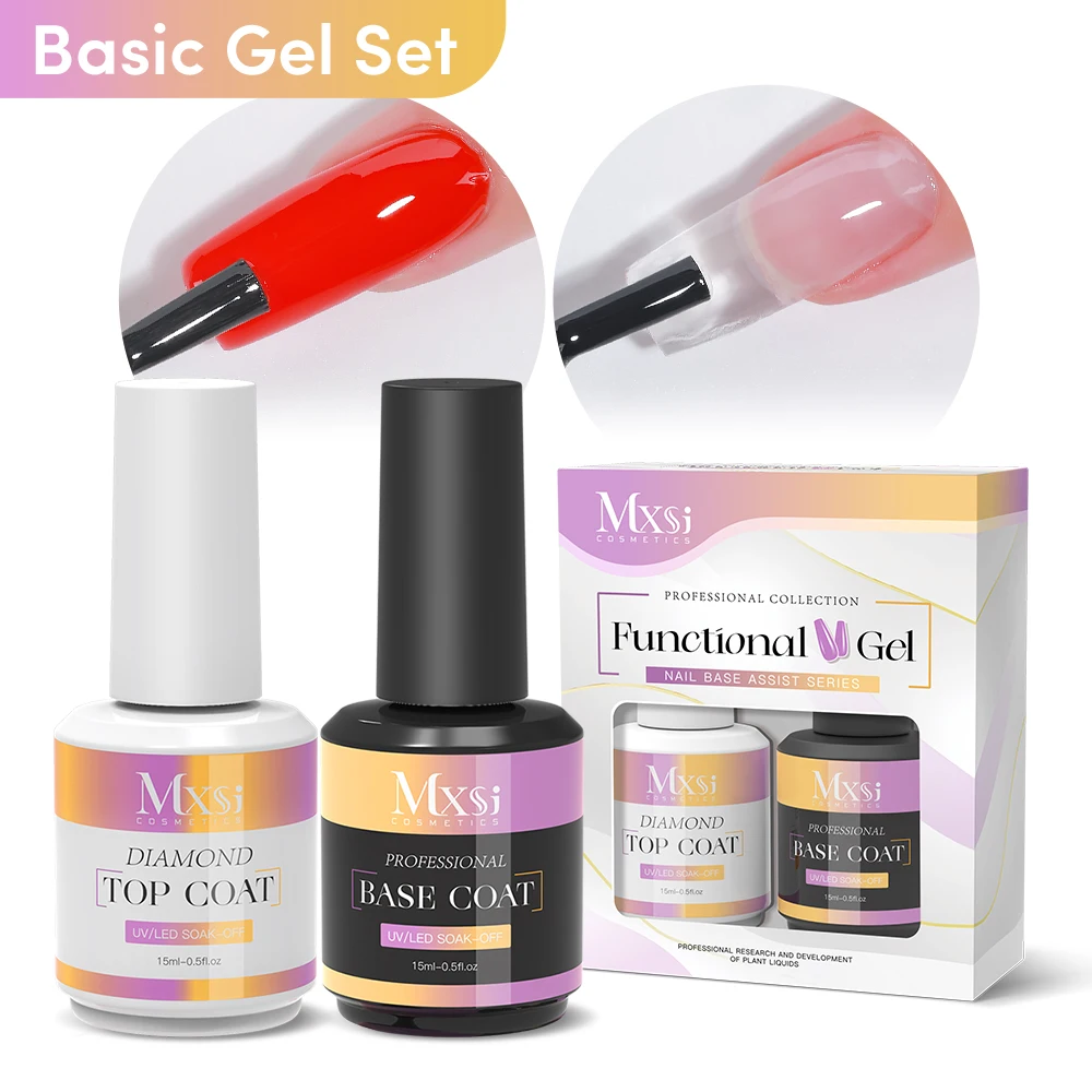 Mxsi Varnish Nail Art Set With Base Coat And Top Coat Diamond Topcoat Basecoat Gel Nail Polish For Art Design Tool Kit