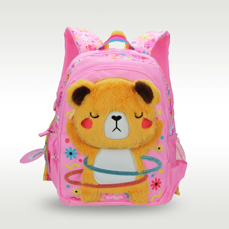 

Australia Smiggle Original Children's Schoolbag Girl Backpack Pink Bear Cartoon Shape School Supplies 14 Inches 4-7 Years Old