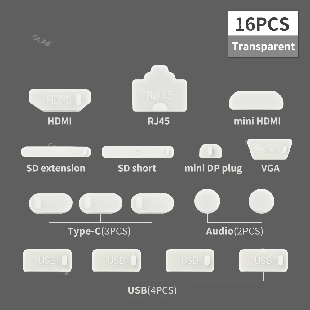 Bouchon Anti-poussière universel en Silicone pour ordinateur portable, 16 pièces, bouchon Anti-poussière pour ordinateur portable, Interface d'ordinateur Usb, couvercle étanche