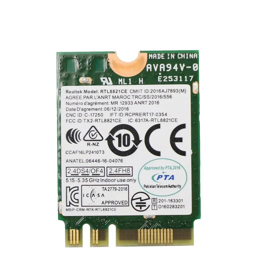 New Realtek RTL8821CE 802.11AC 1X1 NGFF/M.2 interface dual band 2.4G 5G bluetooth 4.2 wireless network card FRU 01AX710