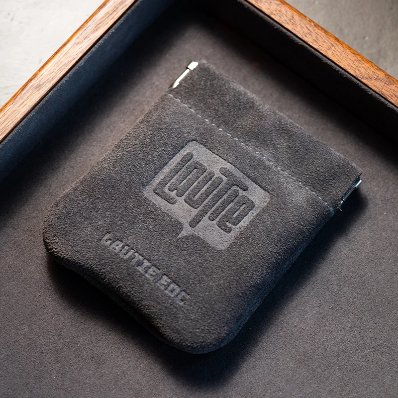 LAUTIE Fingertip Gyro Cowhide Storage Bag EDC Outdoor Portable Key Case Gift Headphone Bag 4