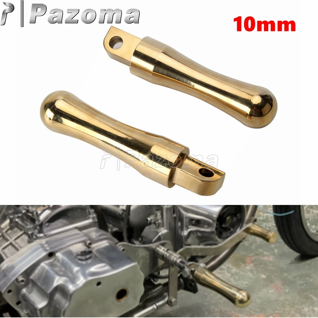 10mm Highway Male Footpegs Brass Foot Peg Rest Motorcycle Retro Vintage