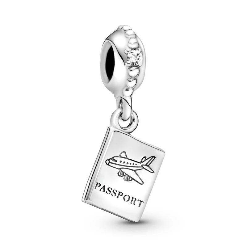 DIY Charm Jewelry Passport Travel Double Love Crown Pendant Piano Violin Beads Fit Original 925 Sterling Silver Bracelet 4