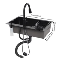 Kitchen Sink with Pull-Out Faucet, Large-Capacity Cleaning Quick Drainage for Home Restaurant Laundry Room Basement Bar Kitchen 5