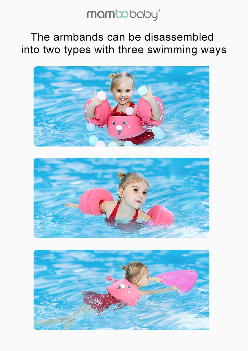 Mambobaby Swimming Floats For Kids 3 In 1 Natation Trainer Arm Floating Jecket 3-4-5-6 Years Children'S Pool Game Toys 2