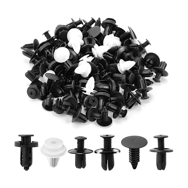 Kit de Clips à Vis de Fixation en Plastique Mixte Noir de Haute