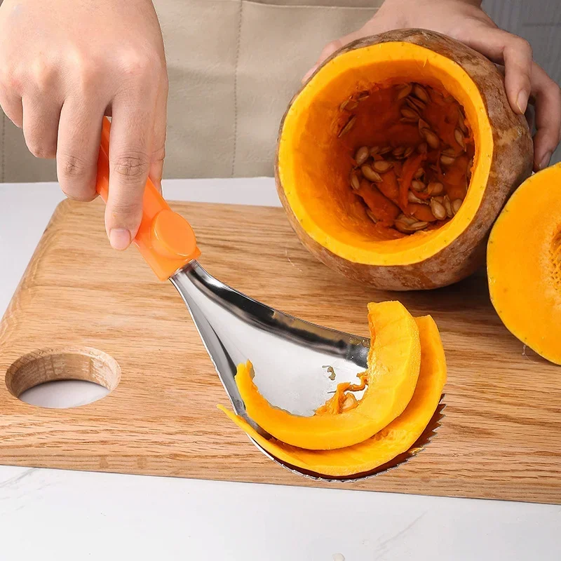 Manual Pumpkin Corer Spoon Type Pumpkin Separator Stainless Steel Spoon Ice Breaking Tool