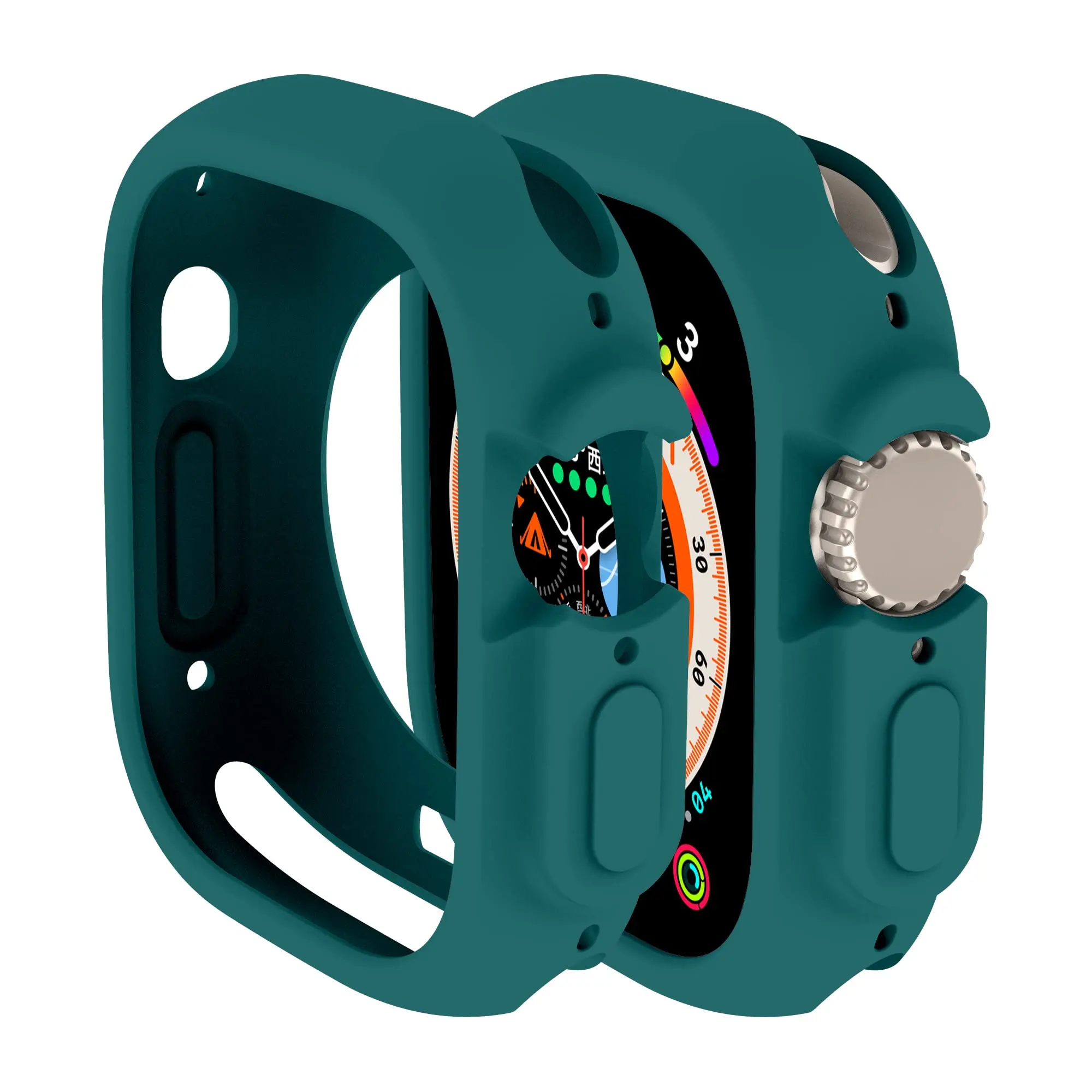 Shockproof Silicone Protective Bumper Case for Apple Watch Ultra - All-Round Scratch-Resistant Cover, 49mm