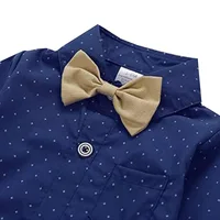 Ensembles de vêtements de mariage formels pour bébé garçon, tenue pour bébé de 3 6 12 18 24M, body à bretelles, Costume de fête d'anniversaire pour enfant en bas âge 3