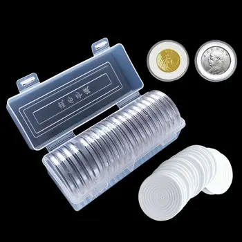 20Pcs 46mm Coin Capsule Plastic Holder Container Storage Box Case Organizer