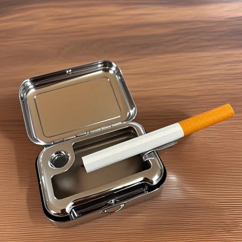 Portable Pocket Ashtray Creative Personality Trend Mini Fashion Outdoor Travel Portable Ashbox With Lid Gifts For Boys/Man Rando