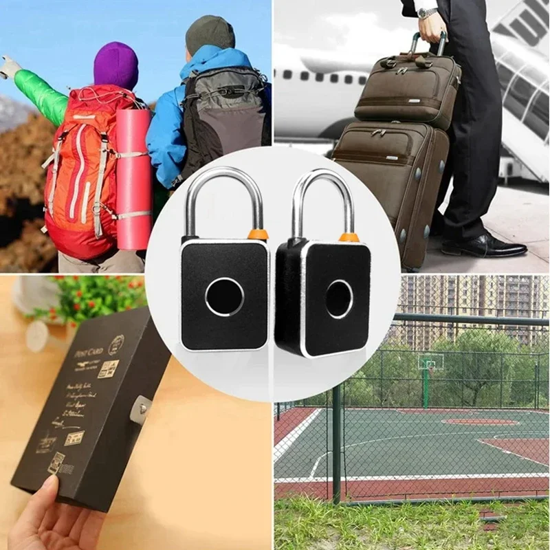 Tuya APP Fingerprint Padlock Bluetooth Padlock Mini Portable Biometric USB Charging For Locker Luggage Gym