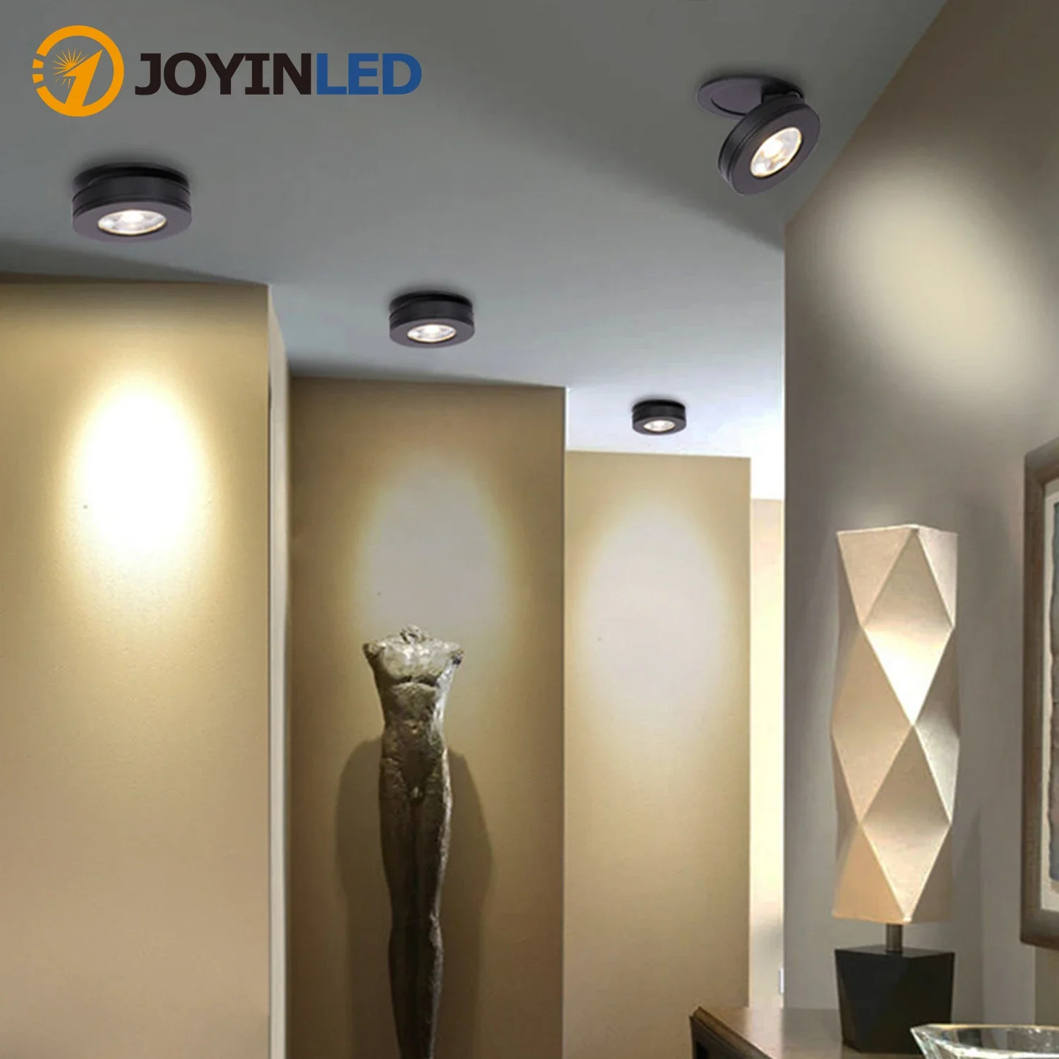 Ultra Thin Led COB Downlight Round Ceiling Recessed Spotlights Black White 360 Degrees Rotatable Function LED Down Lightings