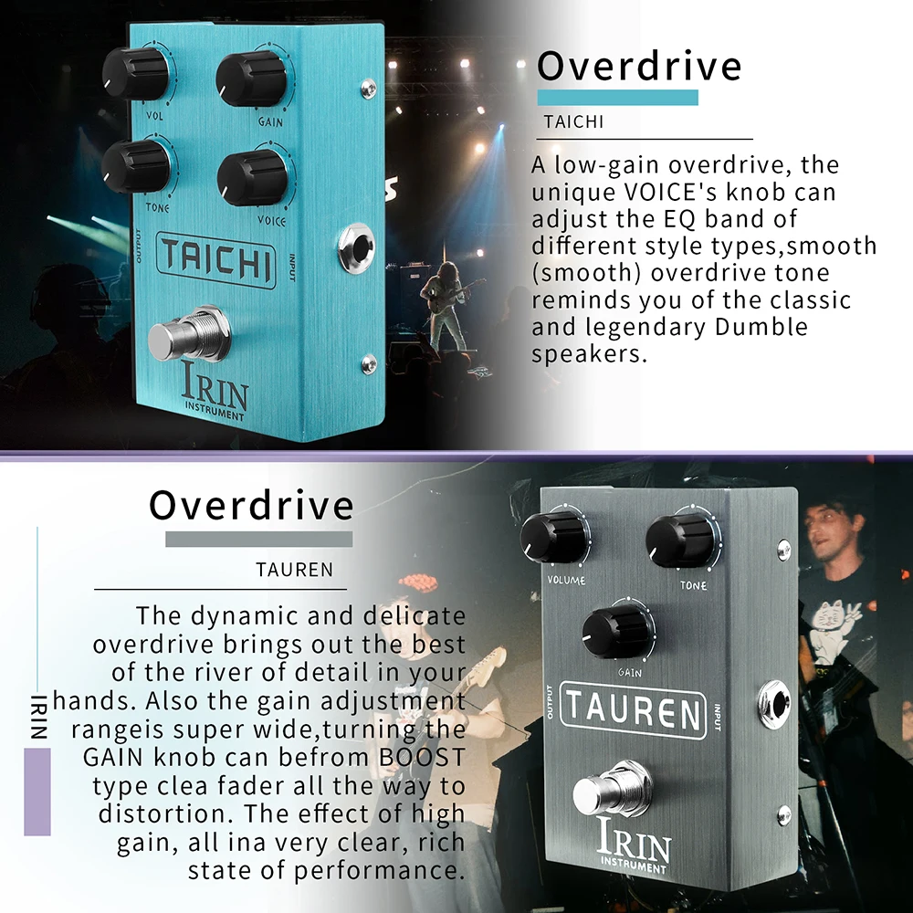 Guitar effect pedal overdrive distortion analog classic British rock for electric bass guitar