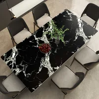Nappe en cuir marbré de style moderne et simple, imperméable, résistante à l'huile et à la chaleur, sans lavage, pour table à manger et table basse 2