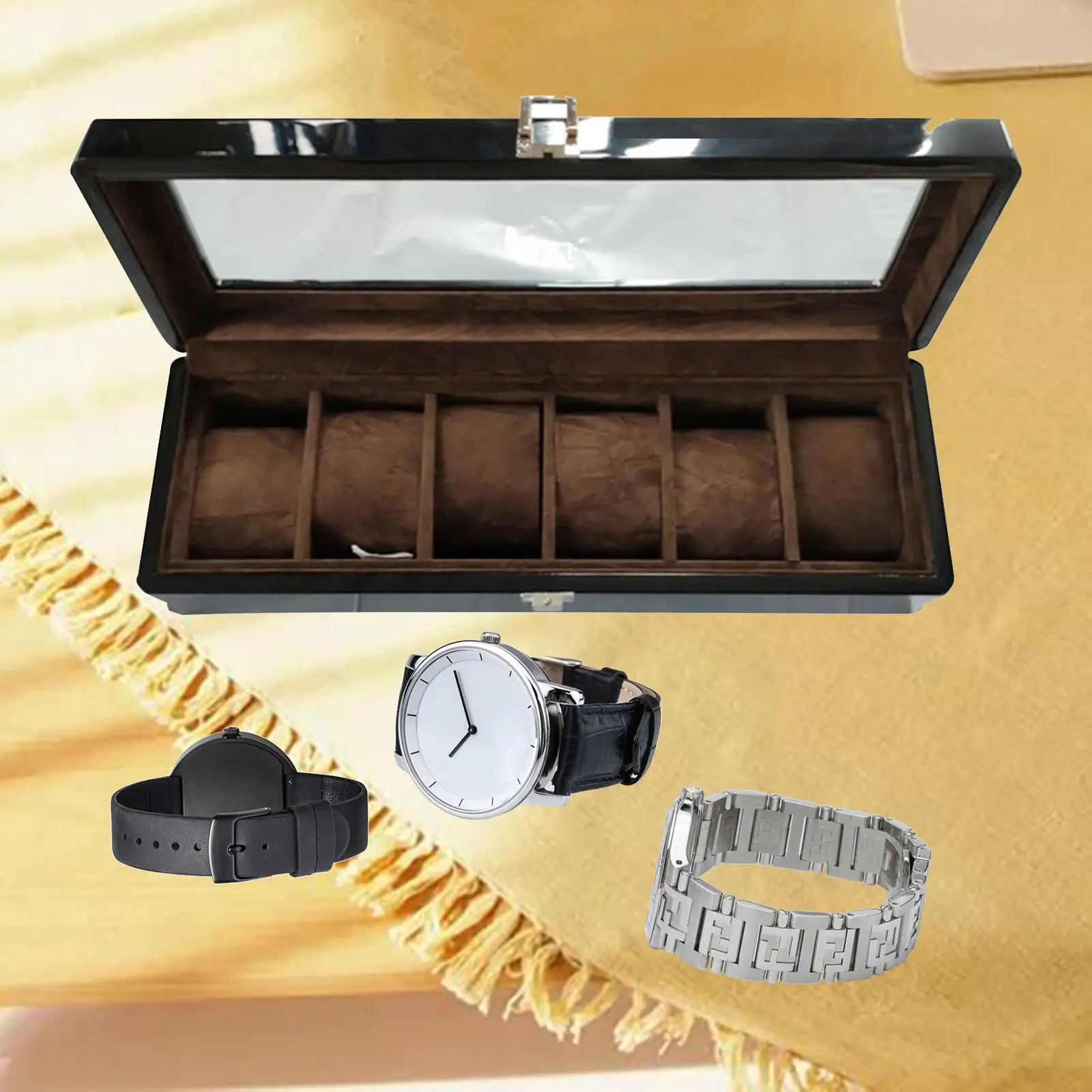 6 -Slot Display Case Box Wristwatch Jewellery Storage Organizer