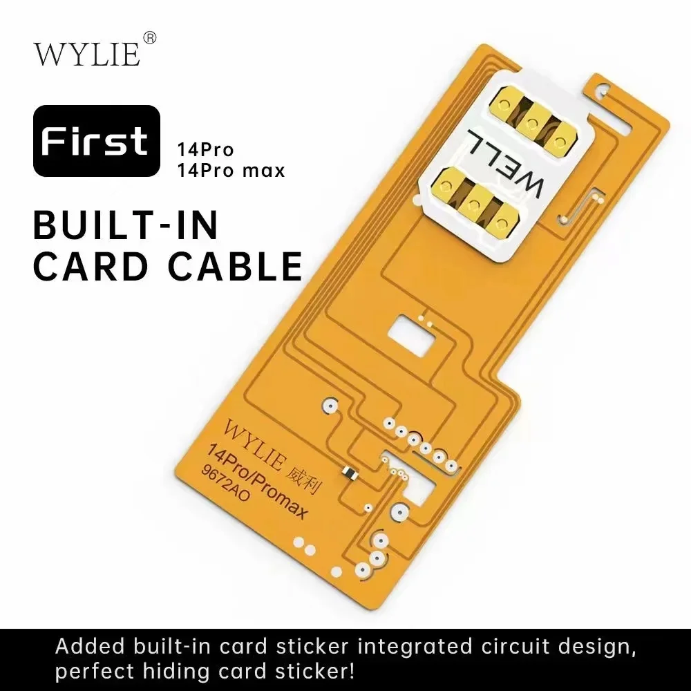 WYLIE 아이폰 16 프로 15 플러스 프로 맥스용 싱글 투 듀얼 내장 케이블, eSim to Sim, 별도 손상 없음, 플렉스 부품 불필요, 신제품