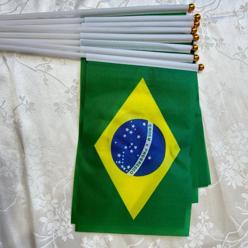 Brazil hand flag 14x21cm polyester print Brazil flag celebrating football fans flag - Image 4