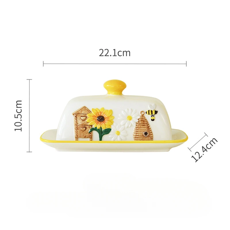 Ceramic Butter Dish,Porcelain Decorative Dim Sum Plate,Kitchen Dessert Saucer,Tableware Chhese Plates,Western Food Organzier