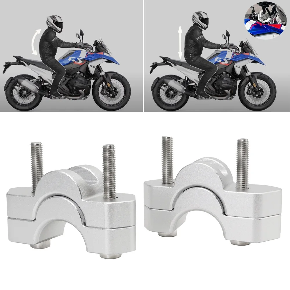 

1 Pair Handlebar Risers Motorcycle Handle Bar Clamp Mounts Expansion Adapter Height Up To 15/30mm For R1300 GS Accessories