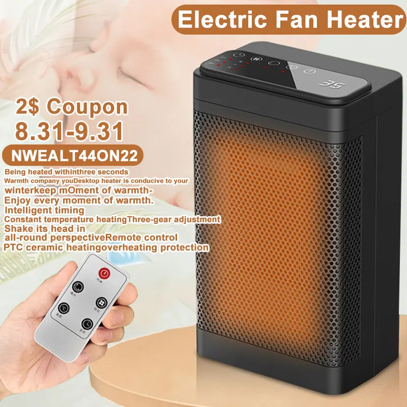 Electric Big Fan Heater For Home Remote Control Safe And Fast PTC Heating  Machine Low Consumption Warning Sheet Electric Blanket - AliExpress