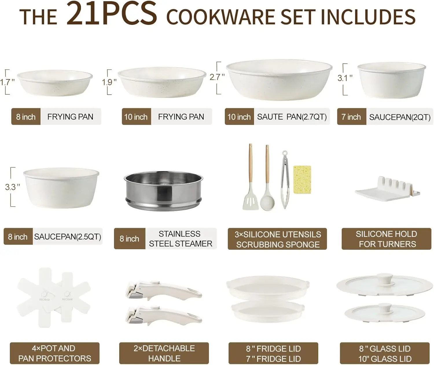 Ceramic nonstick cookware set image 2