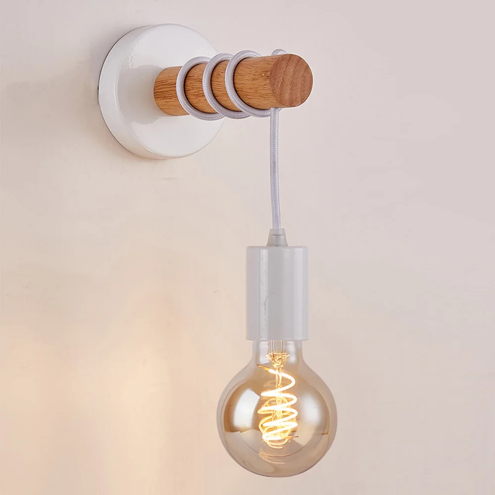 Wall Light Indoor Outdoor Decor Wood Wall Lamp E27 Home Sconce