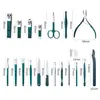 7/10/12/18Pcs Manicure Set Stainless Steel Nail Cutter Fingernail Clippers Trimmer Eyebrow Scissor Tweezers Ear Spoon Facial Car 4