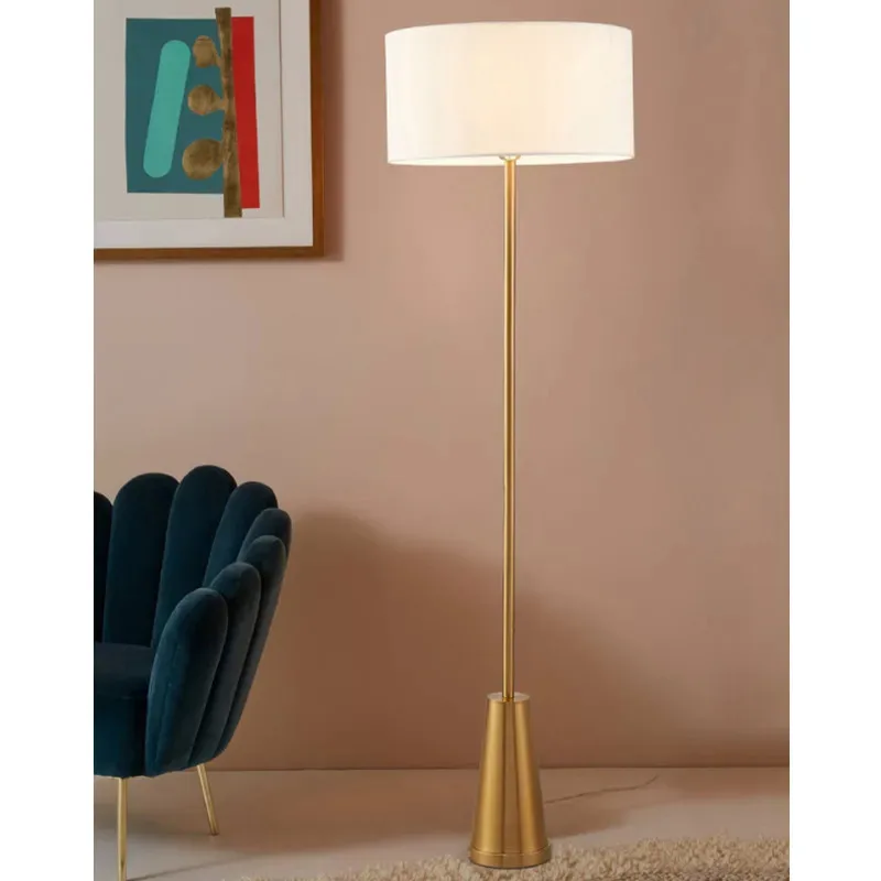 

American Vintage E27 Led Floor Lamps for Living Room Remotecontrol Dim Bedroom Bedside Lamp Study Standing Lights Home Decor