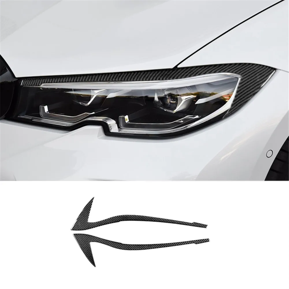 Carbon Fiber Headlight Eyelids Trim Sticker For BMW 3 Series G20 2019-2020  Headlamp Eyebrow Cover Decoration Styling Accessories - AliExpress