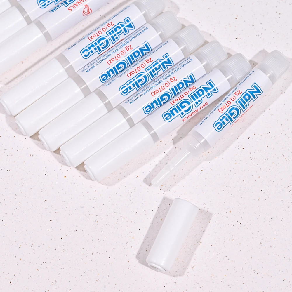 Nail Glue for Stick Rhinestones Gems Acrylic Nails Long Lasting Professional Nail Tip Glue for Press on Super Bond 30pcs(2g/pc)