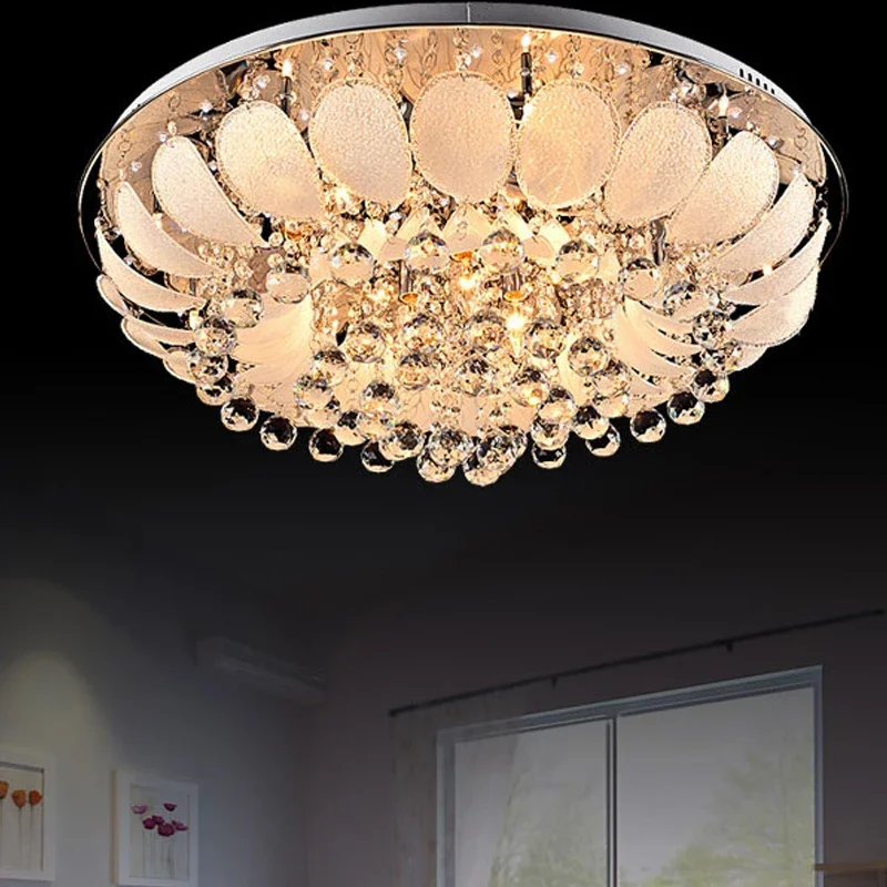 

led e14 Modern Stainless Steel Crystal Glass Lamparas De Techo Ceiling Lights.LED Ceiling Light.Ceiling Lamp For Foyer