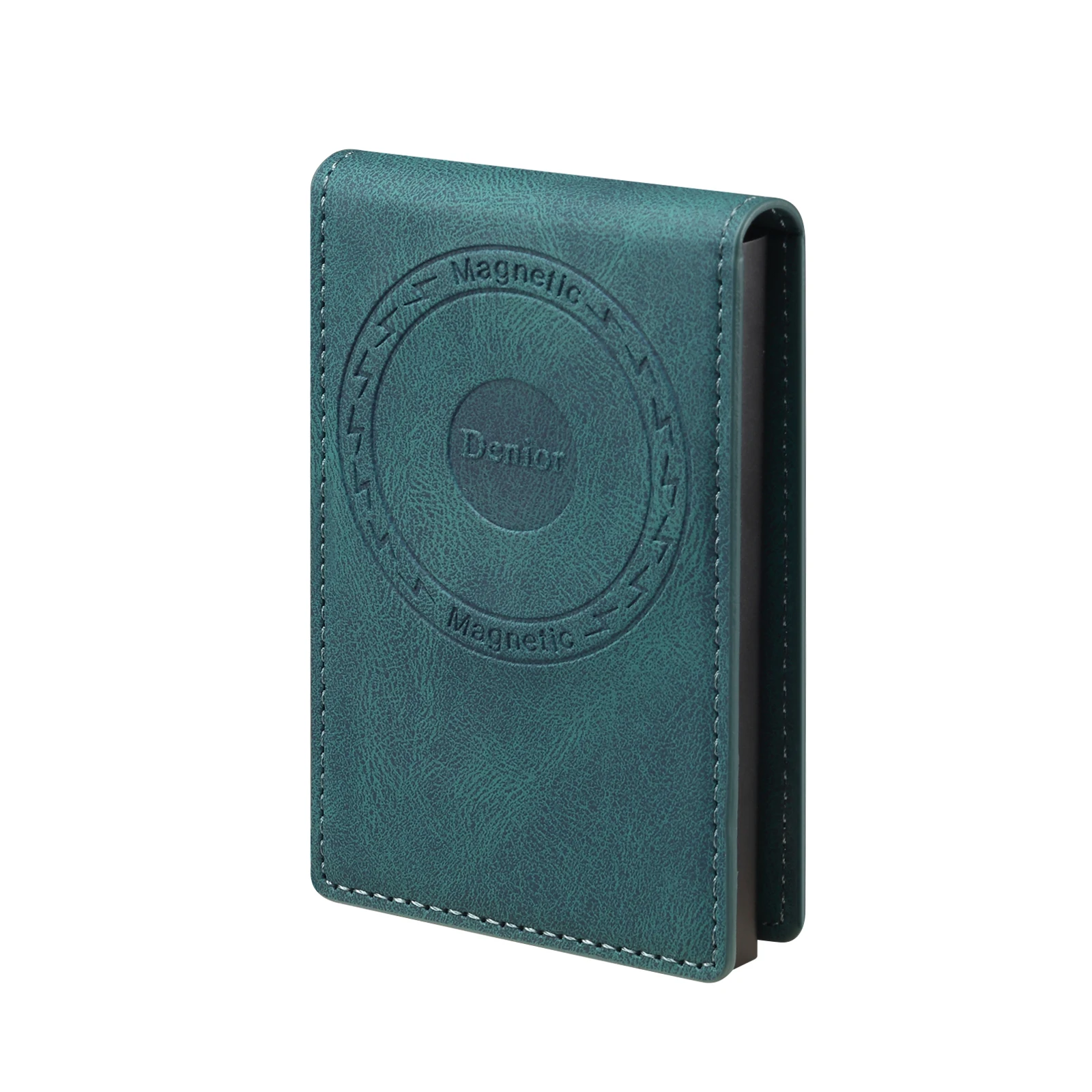 Luxus-Kartensteckplatz aus Kunstleder mit Kartenfach, Flip-Cover-Knopf, Magnet-Kartenbox, drückt den Knopf automatisch die Karte aus – Detail 25