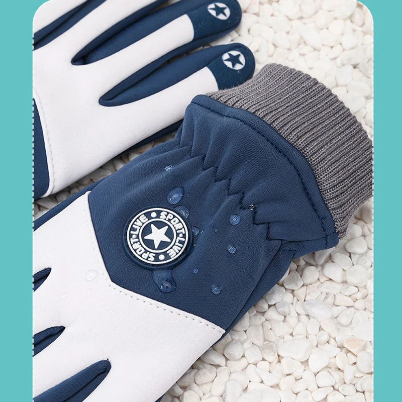Autumn Winter Cycling Gloves Children 5 to 12 Years Old Boys Ski Gloves Girls Skateboard Warm Kids Non-slip Thick Fleece Gloves 3