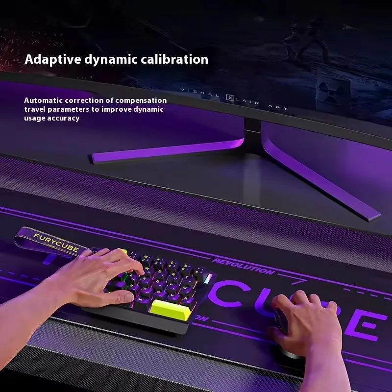 FURYCUBE M30HE 마그네틱 스위치 기계식 키보드 유선 0.1ms 0.01mm RT 8K 한손 맞춤형 RGB 핫스왑 E-스포츠 키보드