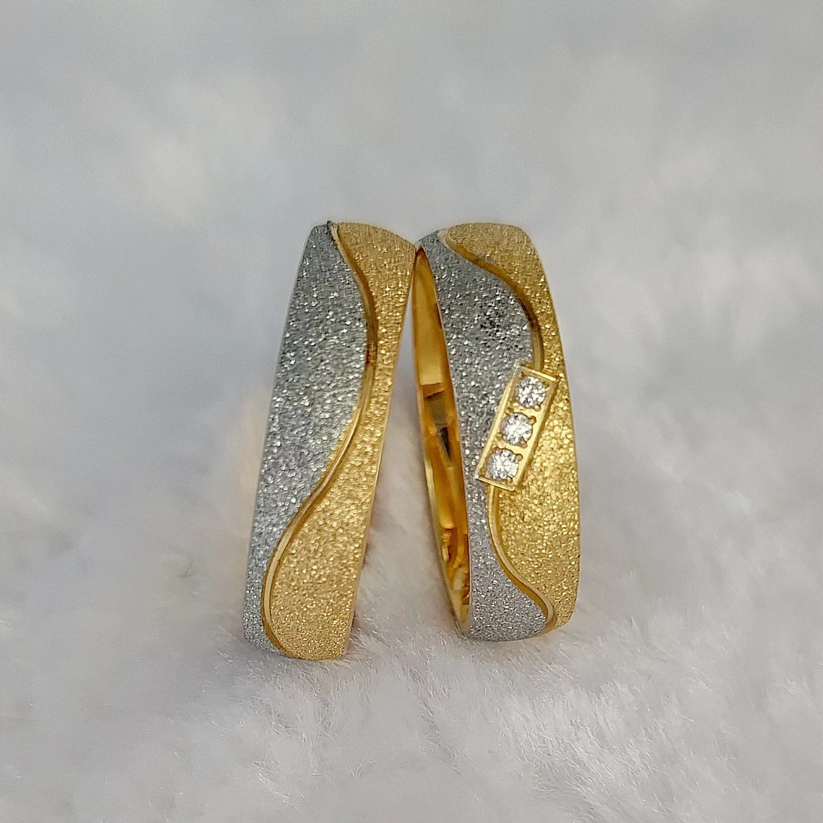 Stainless Steel Wedding Ring Couple Set for Men Women Western