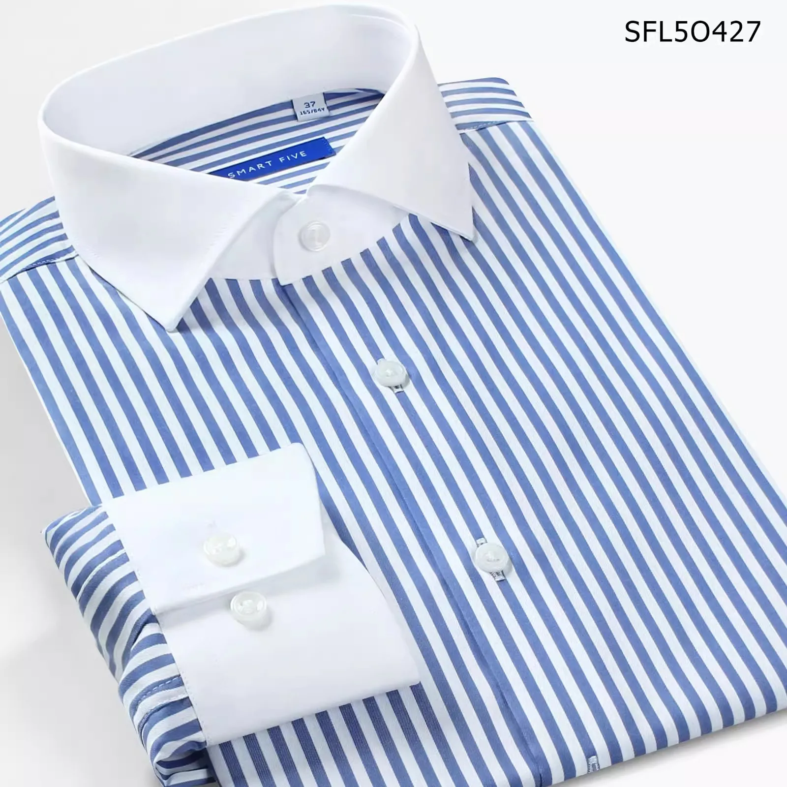 

Smart Five Pactch Striped Shirt Men Long Sleeves Slim Fit England Windsor collar Dress Shirt Formal Business 2020 Autumn