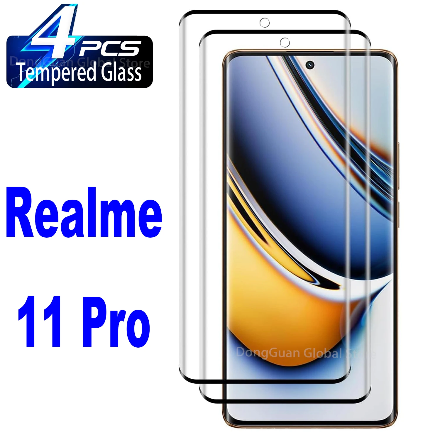 

1/4Pcs 3D Tempered Glass For Realme 11 12 Pro Pro+ Screen Protector Glass Film