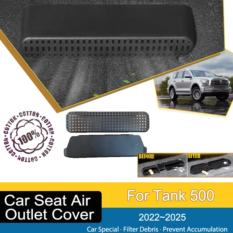 

Car Air Condition Vent Cover Fit For GWM Wey Tank 500 2022 2023 2024 2025 ABS Under Seat Moulding Outler Styling Car Accessories