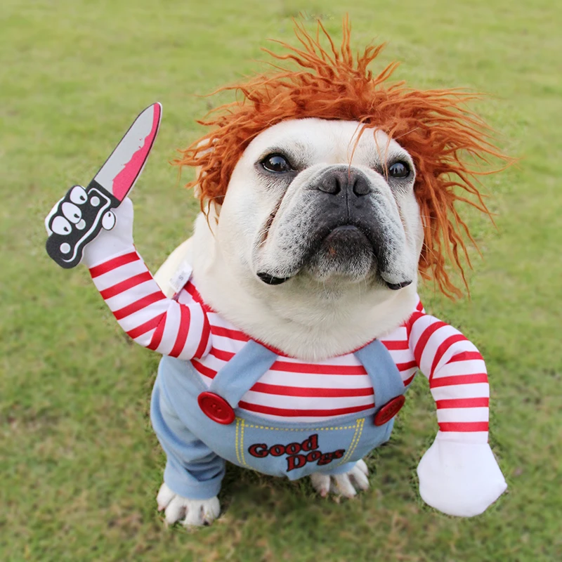 犬のハロウィンコスチューム 楽しいペット服 調節可能なコスプレセット 中型および大型の犬用の新しい服 パグ ブルドッグ 犬用のコート ジャケット Aliexpress